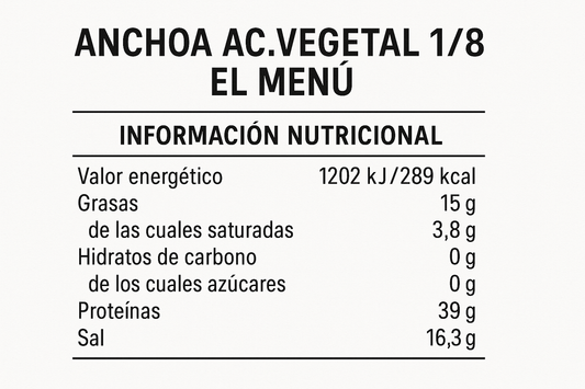 inf nutricional ANCHOA AC.VEGETAL 1/8"EL MENU"