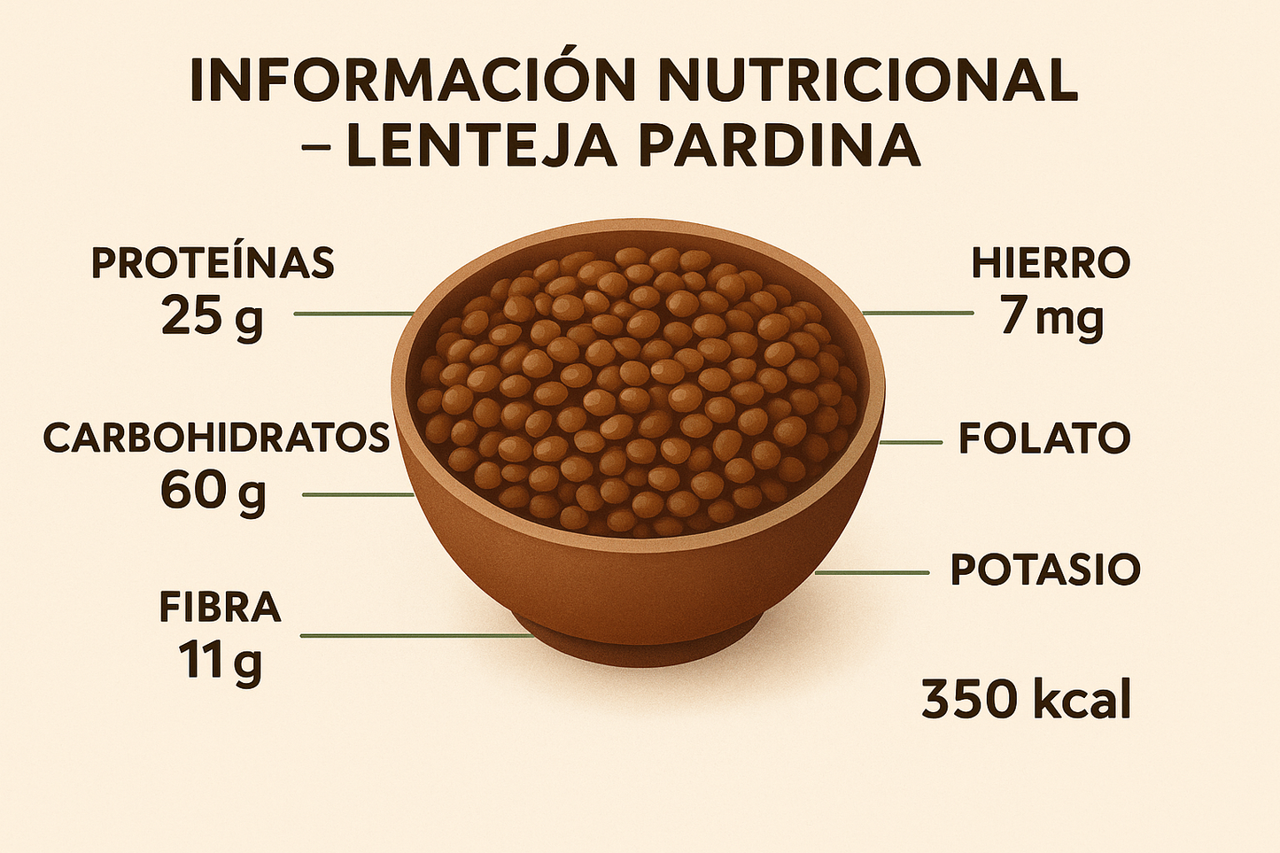 informe nutricional de la lenteja pardina
