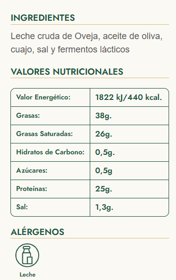 QUESO CURADO EN ACEITE AÑEJADO PAGO VALLE DE LOS MOLINOS