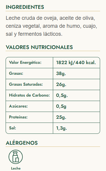 QUESO AHUMADO EN CENIZA PAGO VALLE DE LOS MOLINOS