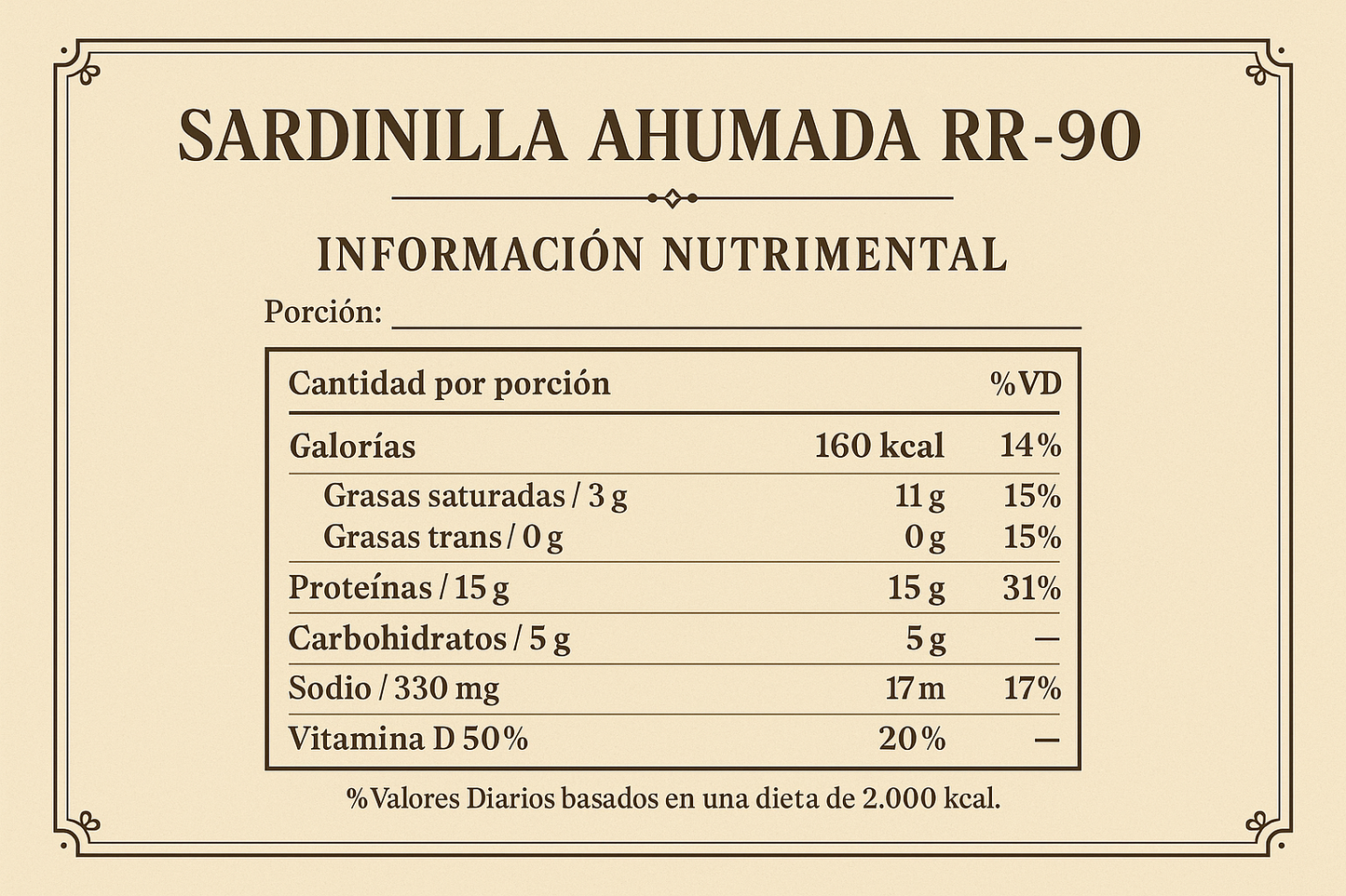 INF NUTRICIONAL SARDINILLA AHUMADA RR-90 "MENU"