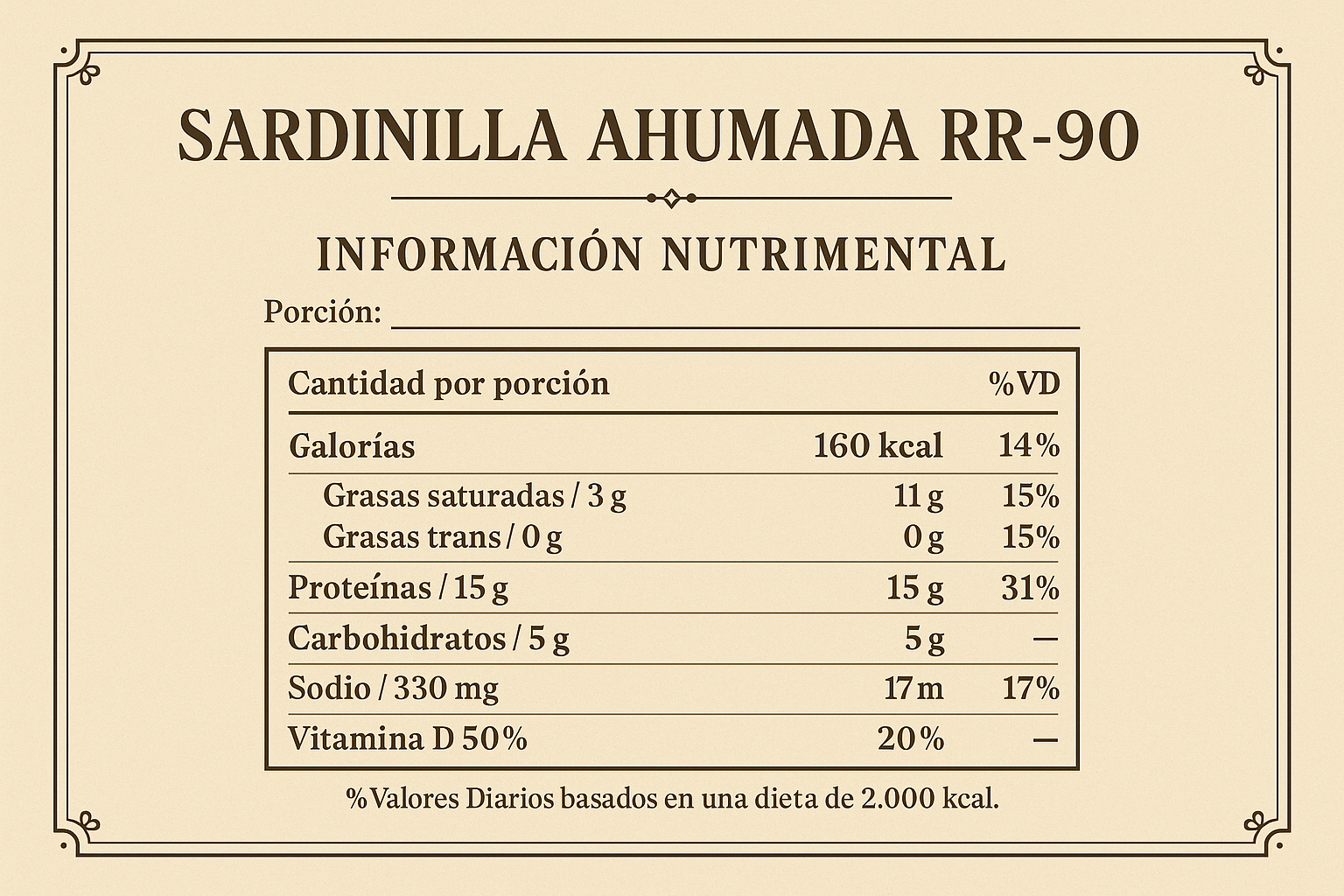 INF NUTRICIONAL SARDINILLA AHUMADA RR-90 "MENU"