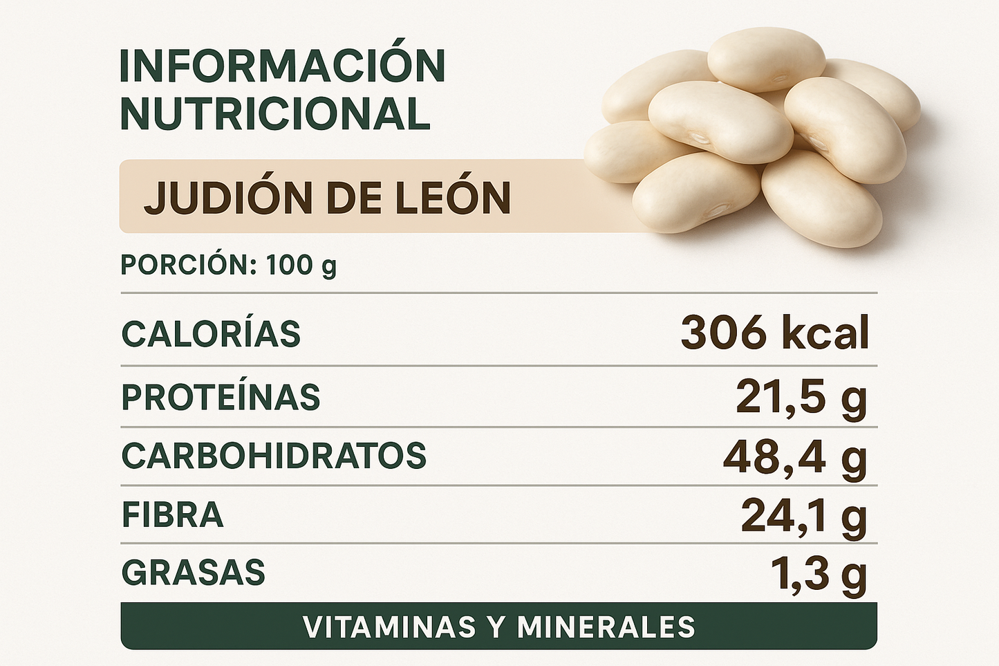 INFORMACION NUTRICIONAL DEL JUDIÓN DE LEÓN